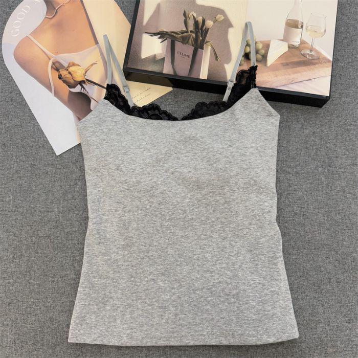 

Летняя винтажная майка с кружевной отделкой 2025: Сексуальный, Милый и Стильный для Женщин One Size