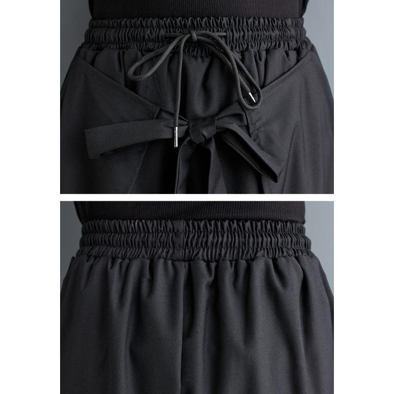 Dimanaf Spring Plus Size Women Wide Leg Pants High Waist Basic Pants Elastic Loose Casual Trousers Black Pants