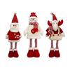 Yousheng Christmas Plush Doll Decoration Stuffed Standing Snowman/Santa Claus/Elk Figurine with Retractable Long Leg for Holiday Winter Home Table