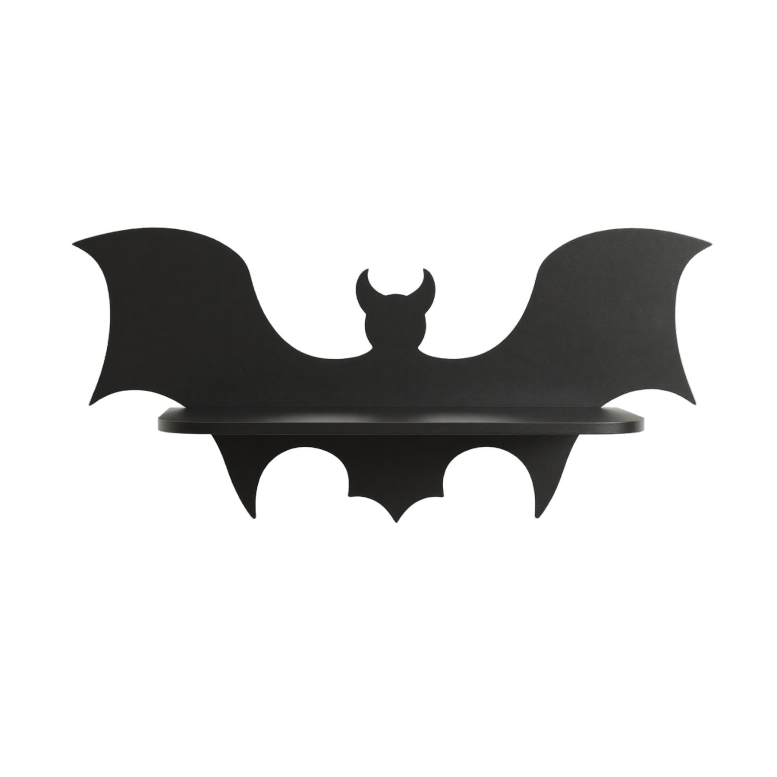 Wooden Wall Mounted Display Shelf Bat Shape Design Decorative Storage Rack for Seasonal Home Organization and Display One Size