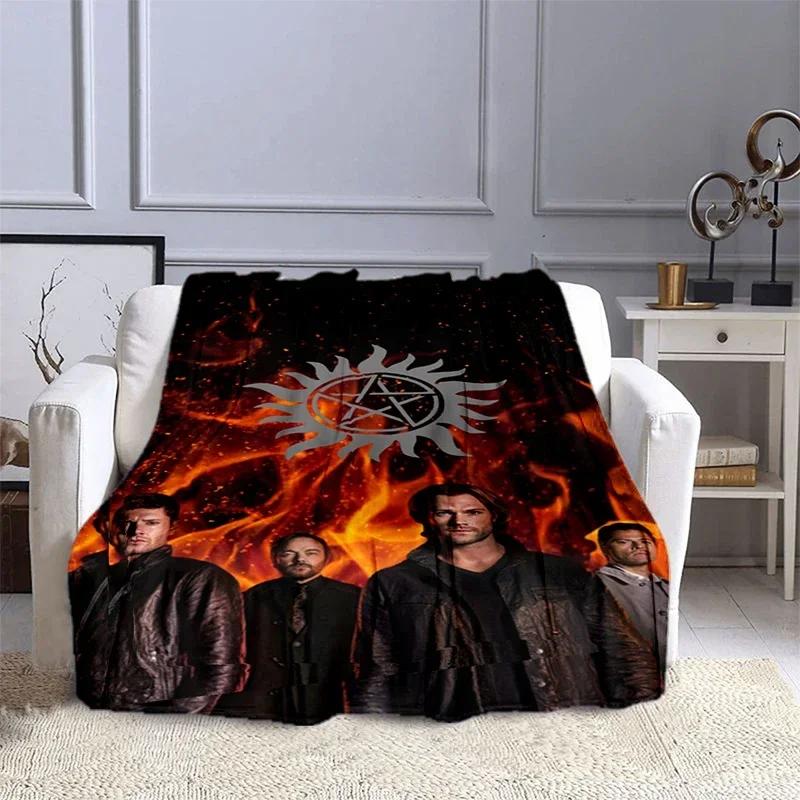 Movie Supernatural – Evil Power bedruckte Decke, modische warme Flanschdecke, Picknickdecke, Bettdecke, Geburtstagsgeschenk