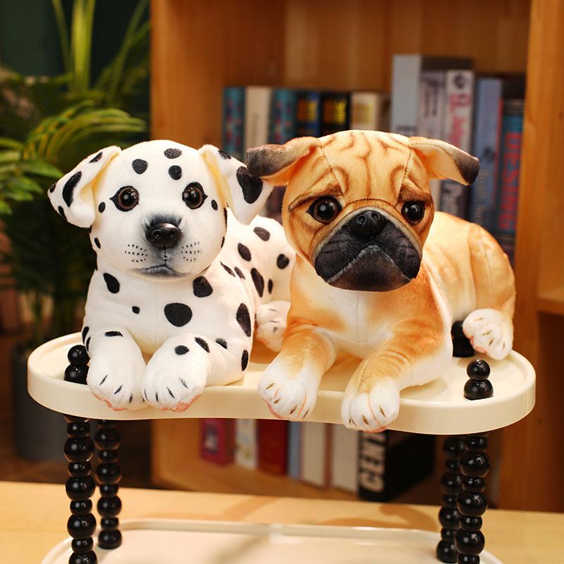 30cm Realistic Pet Dog Plush Toys Husky Dalmatian Beagle Stuffed Animal Dolls Graduation Season Gift Cute Companion Decor