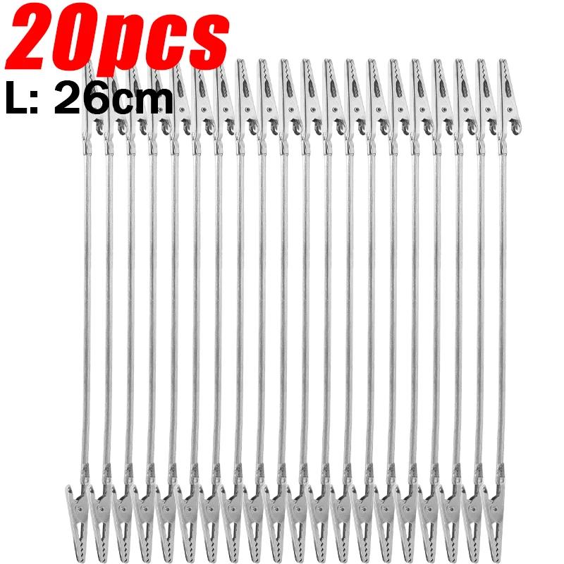1/20pcs Flexible Metal Long Hose Pins for DIY Card Photo Double Ends Alligator Clamps Clip Home Alloy Memo Picture Holder Racks