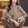 Semi-turtleneck Bottoming Shirt Women's Sweater Women's Autumn and Winter Red Autumn and Winter New Thickened Knitted Sweater