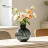 Klarer Wasserpflanzenbehälter Runder Harz-Vase, Transparenter Kugel-Blumentopf mit Jute-Glasvase für Blumenbogen, Moderner Kunststoff-Pflanztopf
