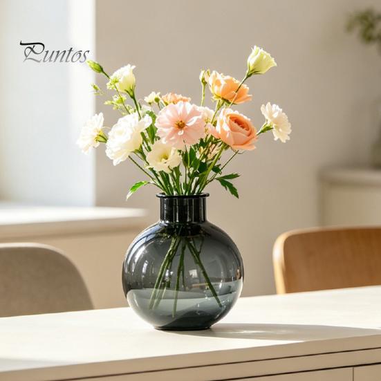 Klarer Wasserpflanzenbehälter Runder Harz-Vase, Transparenter Kugel-Blumentopf mit Jute-Glasvase für Blumenbogen, Moderner Kunststoff-Pflanztopf