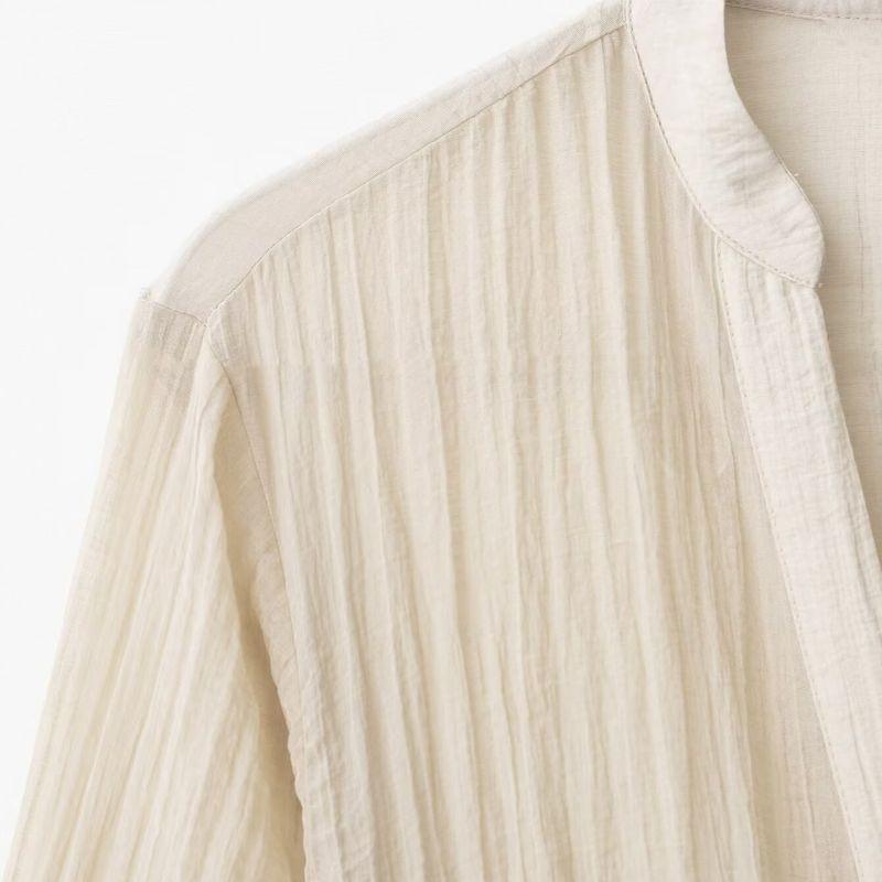 Kaslead New Women clothes Western Style Wrinkle Translucent Shirts Casual Pants 3897106 3897206
