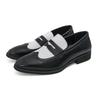 Large Size Men's Shoes Business Casual Leather Shoes Men's Versatile Black and White Color Matching Small Leather Shoes Foot Loafers Men