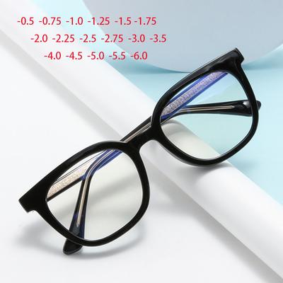 Ultralight  Blue Light Blocker Myopia Spectacles Frame Women Men Fashion Oval Prescription Glasses Myopia 0 -0.5 -0.75 To -6