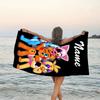 1pc Freddy Bear2 Beach Towel with Custom Name, Beach/Swimming/Bath/Picnic/Camping Towel, Suitable for Seaside Beaches