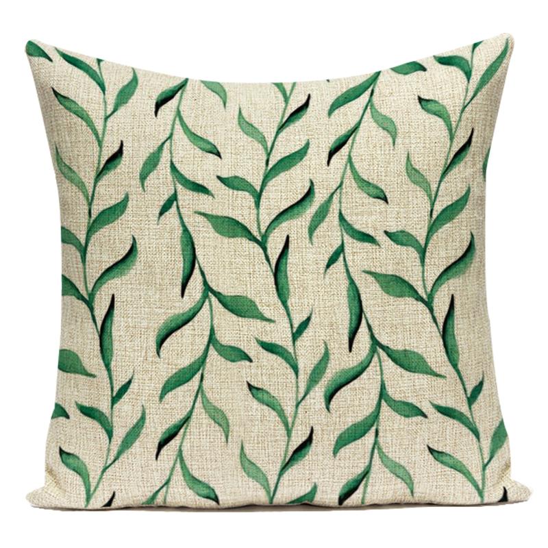 Polyester Decorative Pillows Tropical Cactus Palm Leaf Sofa Home Decor Cushion Cover Pillowcase for Living Room