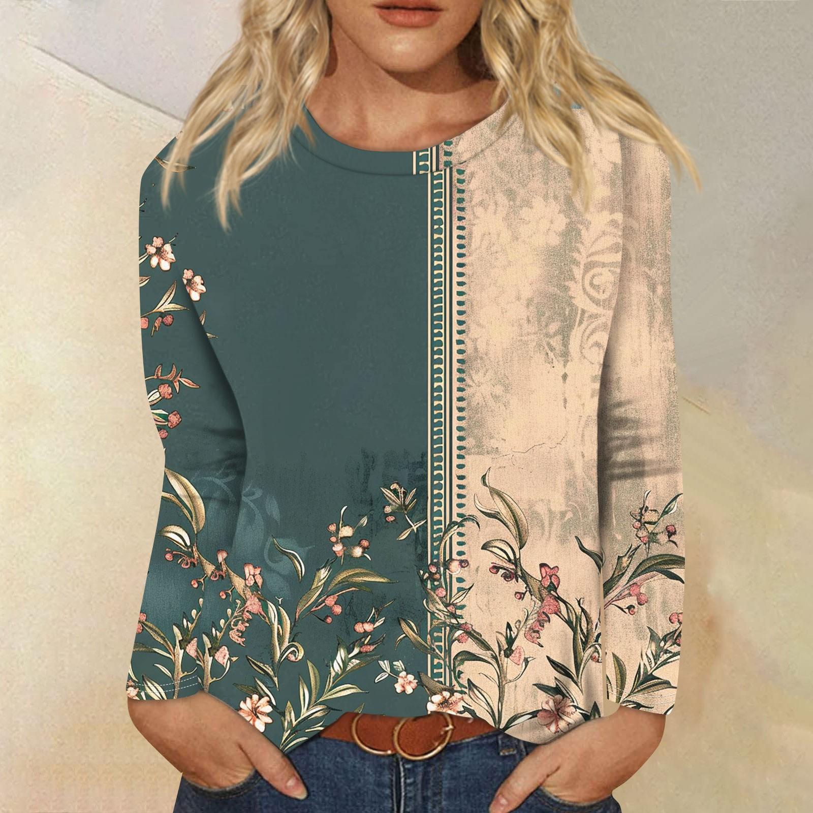 Женские рубашки с длинным рукавом и круглым вырезом — фото 8