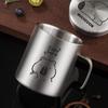 Maxcook 316L Stainless Steel Water Cup Children's Baby Milk Cup Double-Layer Mug Mouth Cup Student 200ml Capybara