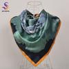 BYSIFA|Blue Green Peacock Silk Shawl Ladies Fall Winter Neck Head Scarf Scarf Summer Beach Shawls Chinese Style Silk Scarf Hijab