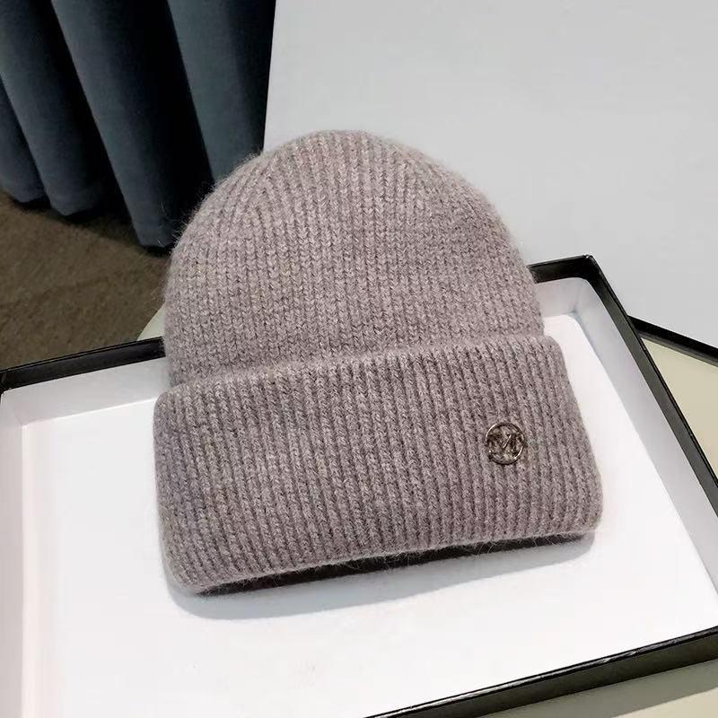 Knitted Hat With Thick Velvet For Women, Warm And Versatile, Big Head Circumference, Head Cover, Ear Protection, Cold Hat