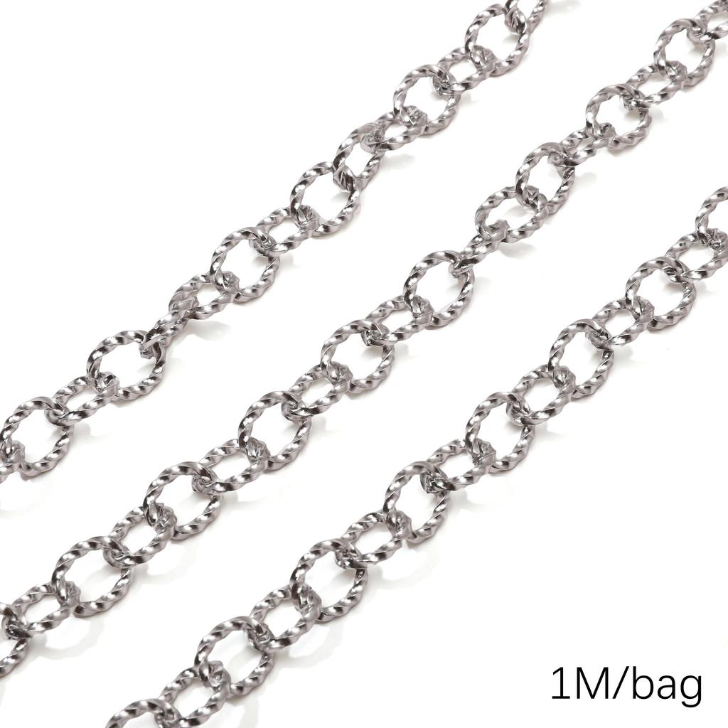 Chaîne Cœur en Acier Inoxydable de 0,5/1 Mètre Chaîne Cubaine Chaîne Punk de Base pour la Fabrication de Colliers Bracelets Bijoux Accessoires