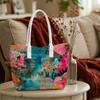 Bohemian Printed Tote Bag for Women Fashion Casual Large Capacity Shoulder Bag for Daily Shopping Travel 