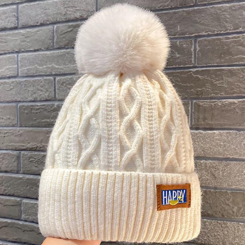 

Women s Winter Fleece-Lined Woolen Hat with Pom Pom - Korean Style, Trendy & Versatile for Cold Weather
