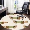 1pc Dachshund Sweater Pattern Chair Carpet for Office Non Slip, Machine Washable Rug for Office, Room Holiday Decor for Christmas, Birthday Polyester