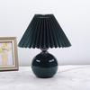 Vintage Pleated Table Lamp with LED E27 Tricolored Bulb Ceramic Base  AU US EU UK Plug Cute Decorative Night Light for Bedroom