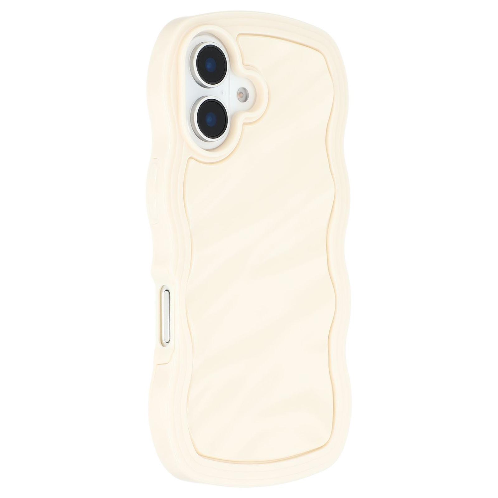 WT Series for iPhone 16 Plus Case Wavy Edge Shockproof TPU + PC Phone Cover B