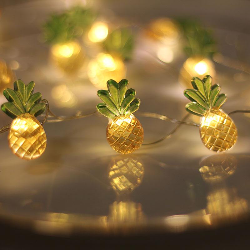 LED Fruit String Lights with Pineapple Pendants - USB Copper Wire for Kids' Decor and Gifts