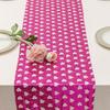 Valentines Day Sequined Mesh Table Runner Love Heart Romantic Glitter Table Linens Sparkly Surface Rectangle Table Flag