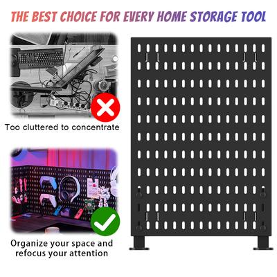 Pegboard Wall Panel Wall-Mounted Hole Board Storage Rack for Study Room Living Room Gaming Room