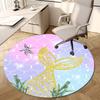 1PC Mermaid Tail Starfish Non-Slip Floor Round carpet, Office, family, bedroom, Large Area Rug Indoor Rugs, Vibrant Colors-Z0482