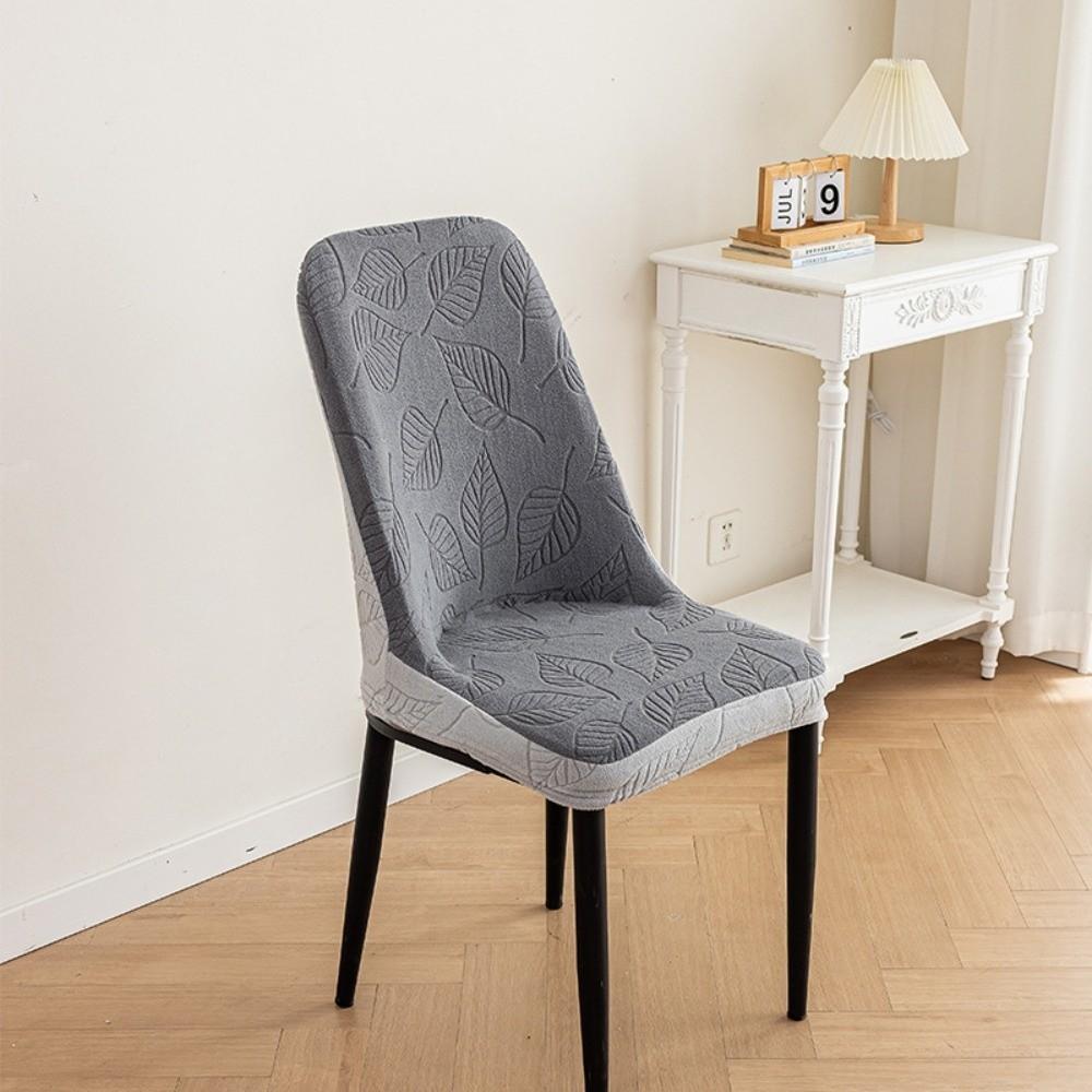 Simple Elastic Chair Cover Arc Jacquard Dining Chair Protector Cover Dustproof Cover Home
