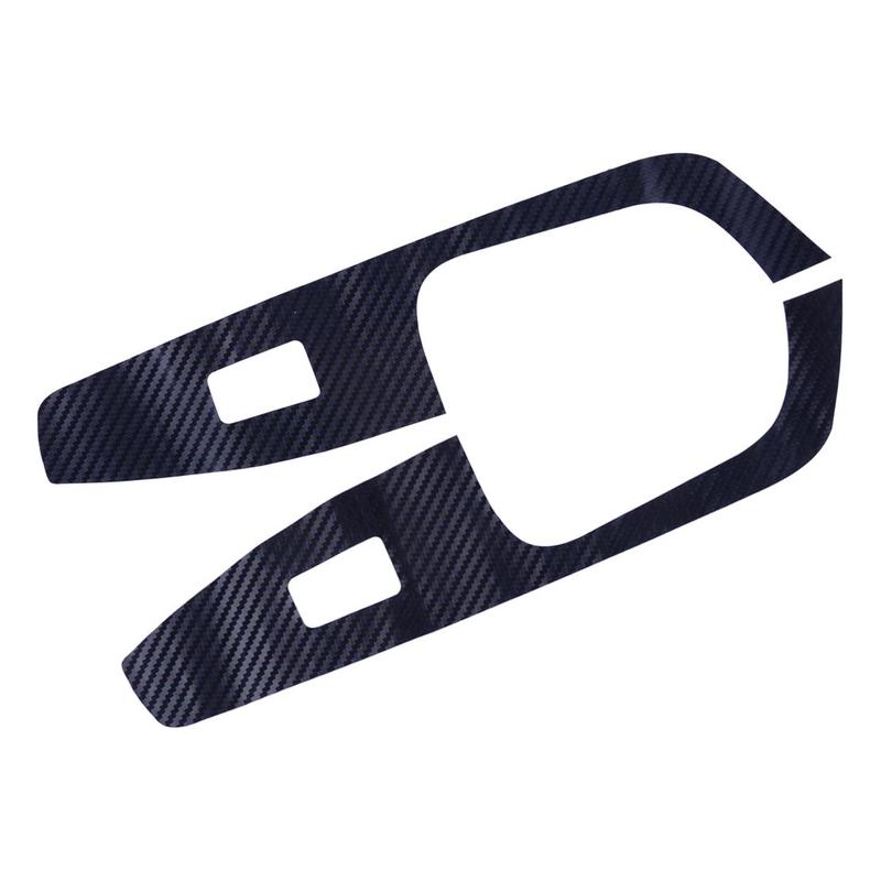 4pcs/Set Door Window Lift Switch Panel Cover Trim Sticker Carbon Fiber Style Vinyl Fit for Hyundai Elantra 2017-  LHD