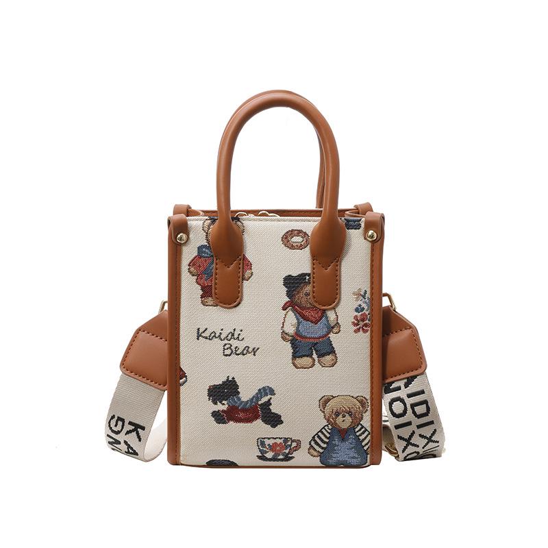 Katie Bear Damen Niedliche Handtasche im koreanischen Stil zum Umhängen - Kleine & Trendige Einzel-Schultertasche