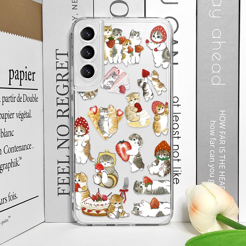 Cute Animal Cat Couple Lovers Phone Case for Samsung Galaxy A55 A54 A53 A52 A51 A70 A32 A31 A22 A13 4G 5G Clear Soft Cover Shell