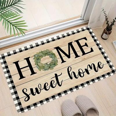 Home Sweet Home Letter Door Mat Non-Slip Floor Mat Washable Decorative Carpet For Home Kitchen Bathroom Front Door Entrance