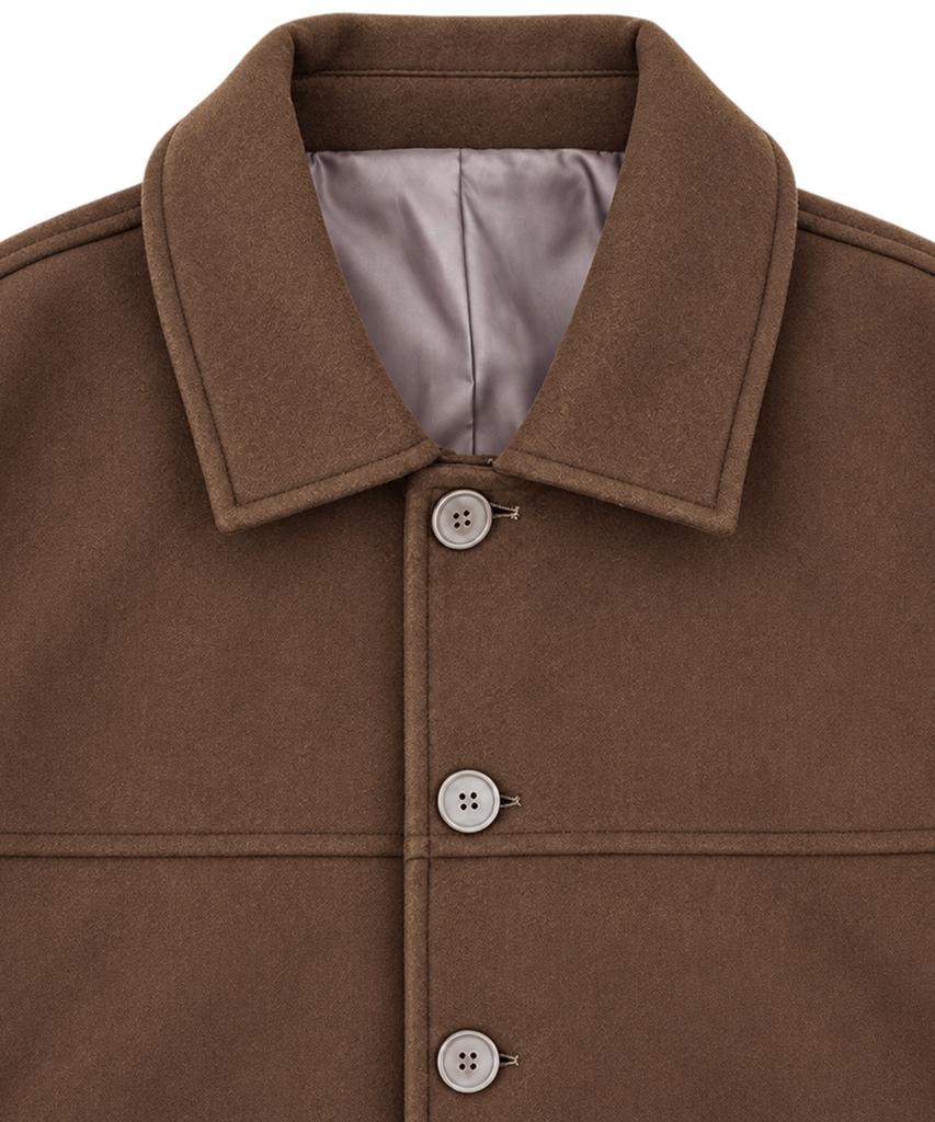 GRAYBLVD Evan Woolblend Half Coat (Brown)