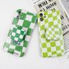 Cellphone Finger Grip Compact Mirror Phone Stand Holder Plaid Mirror Cosmetic Mirror Makeup Mirror