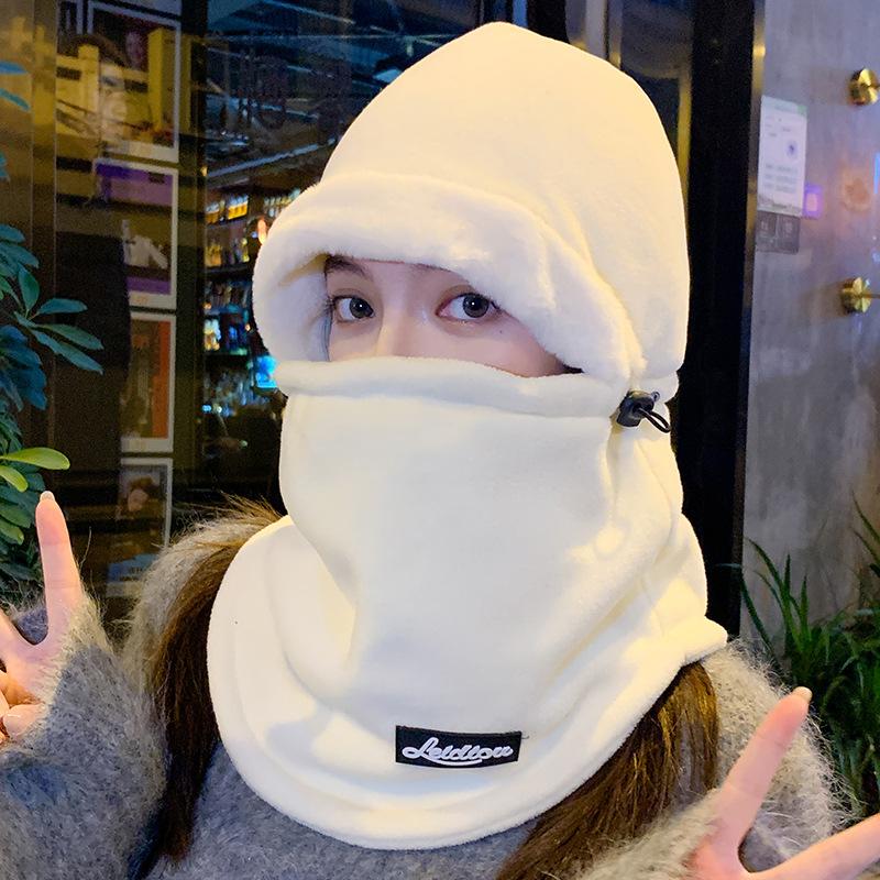Hat Women'S Winter Scarf Integrated Electric Vehicle Day Riding Warm Artifact Windproof And Cold Proof