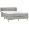 Box Spring Bed with Mattress Light Grey 140 X 190 Cm Fabric