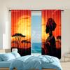 2 Pcs   Versatile Polyester Transparent Curtains for Home Decoration African Women In Tribal Attire Under Sunset Sky for Use In