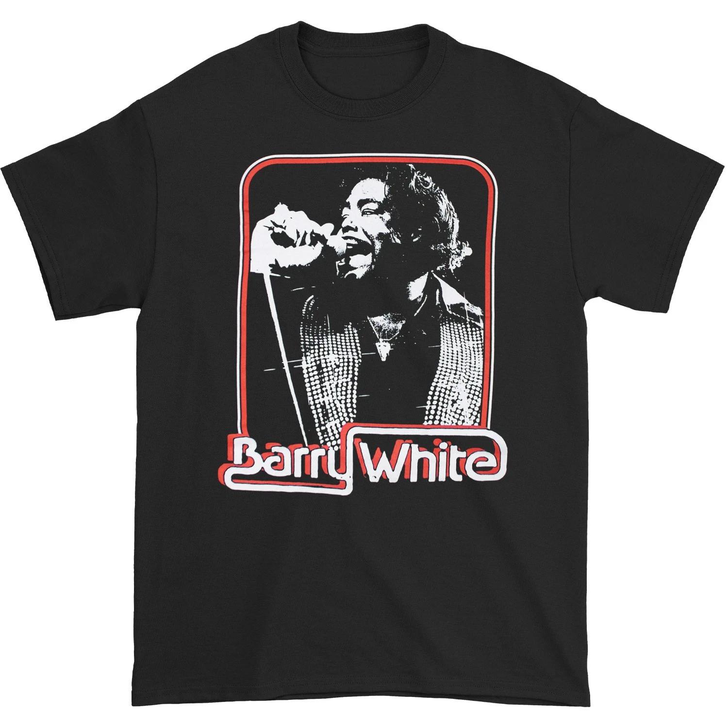 Men s Barry White Photo Box T-shirt XX-Large Black XS