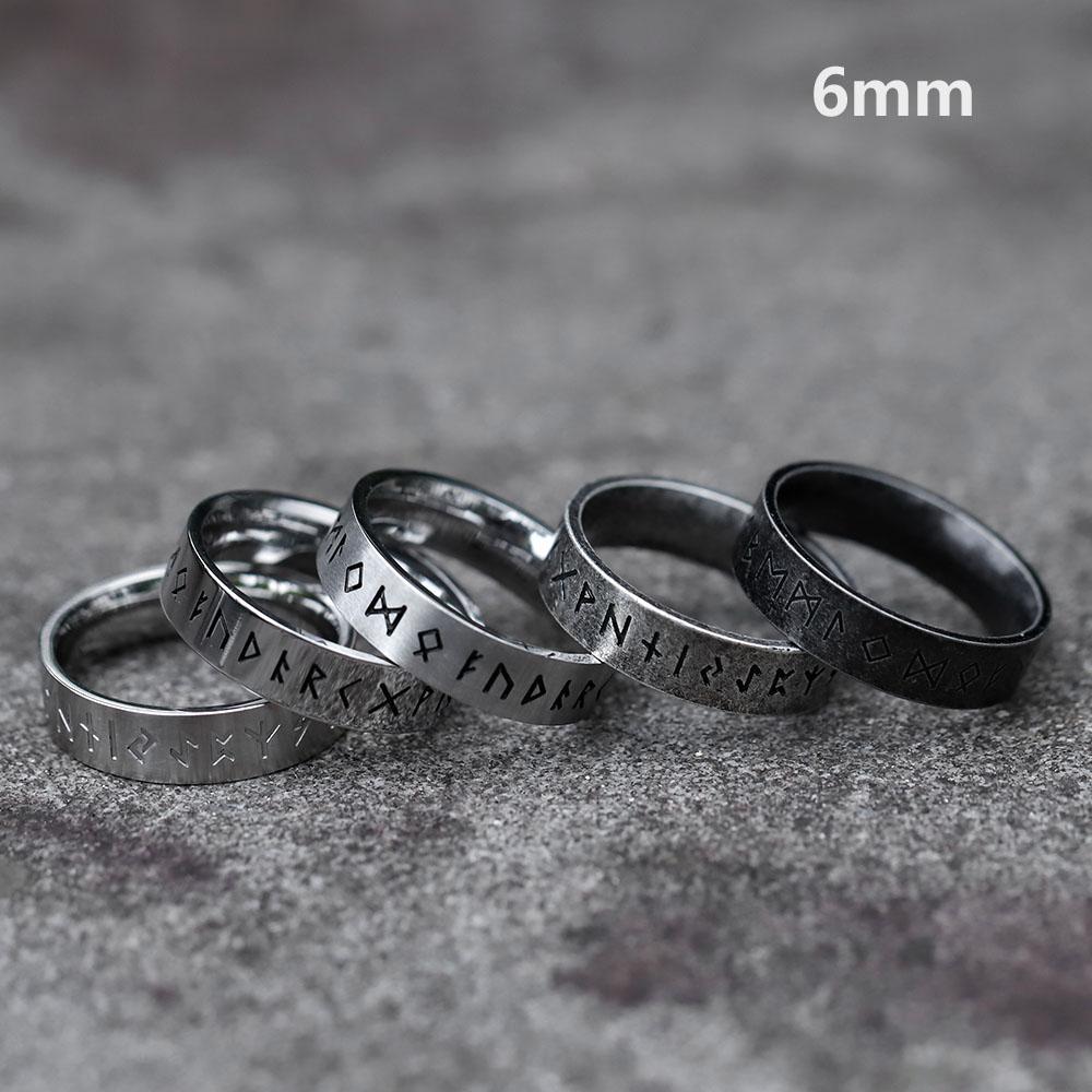 2026 NEW Men's 316L Stainless-steel Rings Retro Odin Norse Viking Amulet Rune RING for Teen Fashion Jewelry Gifts Free Shipping