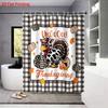 1Pc Thanksgiving Turkey Print Waterproof Shower Curtain, Bathroom Partition Privacy, Multiple Sizes, 12 Hooks, Easy To Install