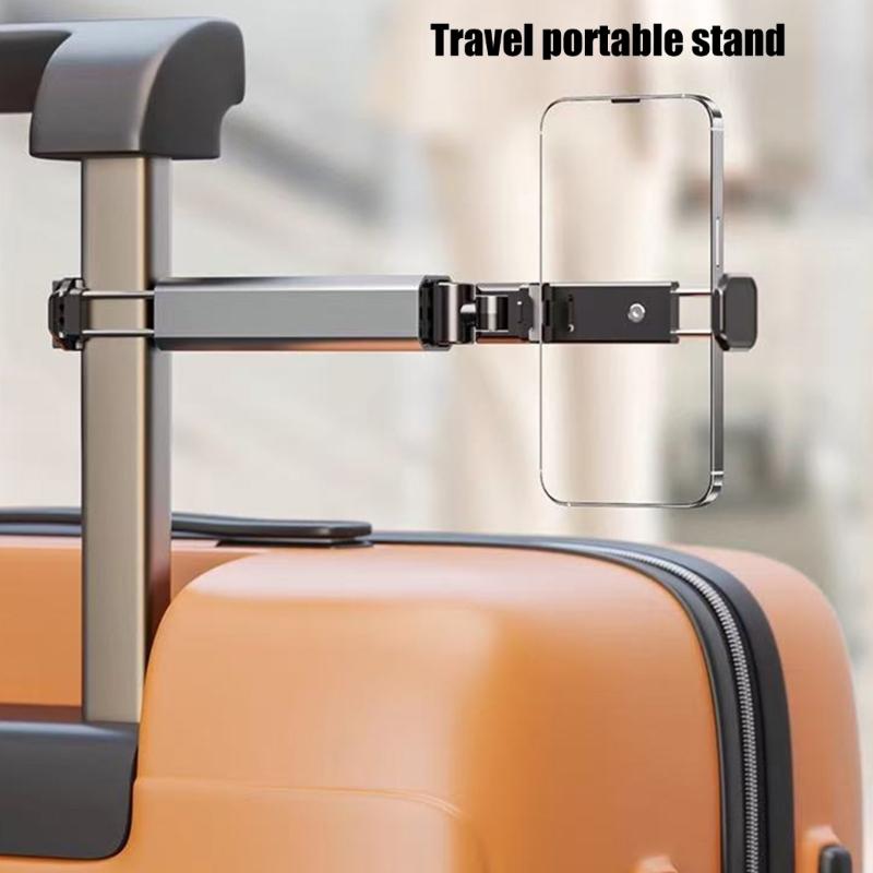 Portable Foldable Travel Friendly 360 Rotation Aluminum Phone Stand Rack Adjustable Clamp For Travel Office Kitchen Use