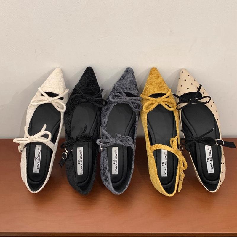 Fashion SUOJIALUN Brand Women Flat Shoes Fashion Pointed Toe Bow-knot Slip On Boat Shoes Soft Flat Heel Outdoor Dress Mary Jane Shoes