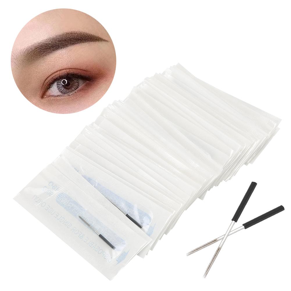 50 szt. Wydłużona Igła do Tatuażu Microblading Szybkie Kolorowanie Igła do Tatuażu Brwi Akcesorium 5RS