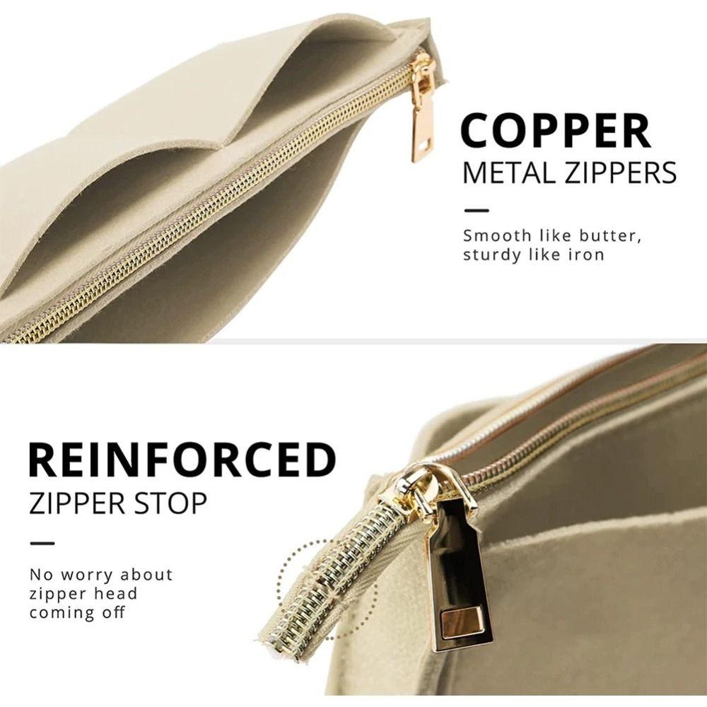 Lightweight Handbag Insert Cosmetic Organizer Multi-Pocket Handbag Storage Pouch  Toiletry Storage