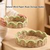 Scalloped Basket Tray Stylish Storage Plate with Handwoven Pattern For Bedroom Dresser And Living Room Decoration