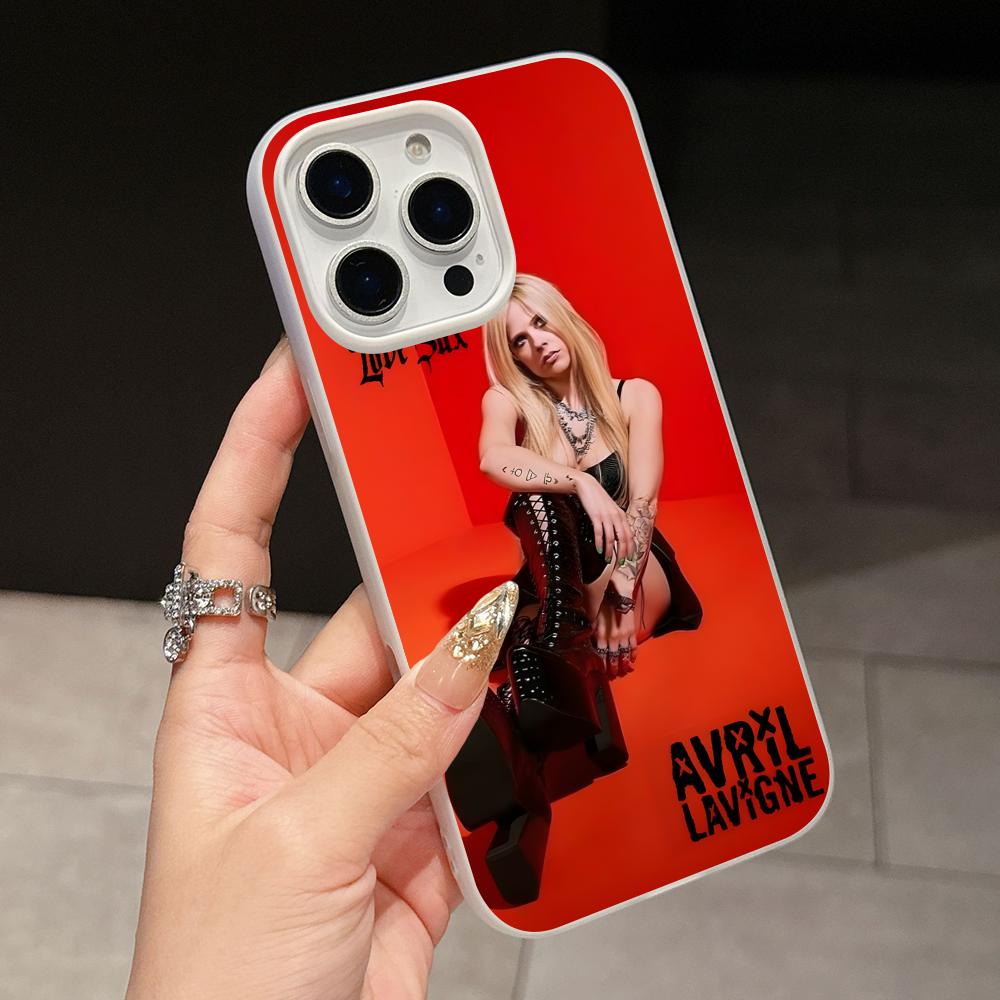 Avril Lavigne Jelly Double layer White Mobile Phone Case for iPhone 17 16 15 14 13 12 11 Air Pro Max Plus Protective