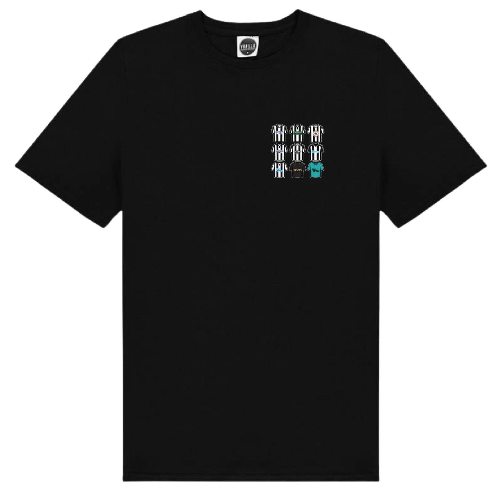 Newcastle United FC T-Shirt Old Shirts Style Logo Shirt NUFC Birthday Xmas Gift L