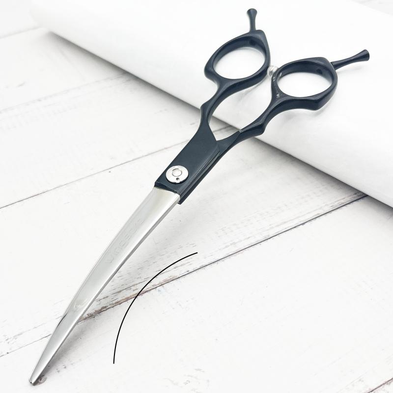 

wingsbro 7 дюймов Ножницы для груминга питомцев, Изогнутые вниз Инструменты и аксессуары для красоты собачьей шерсти чёрный